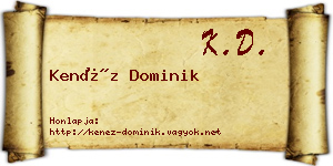 Kenéz Dominik névjegykártya